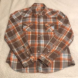 MOSSIMO PLAID PEARL SNAP